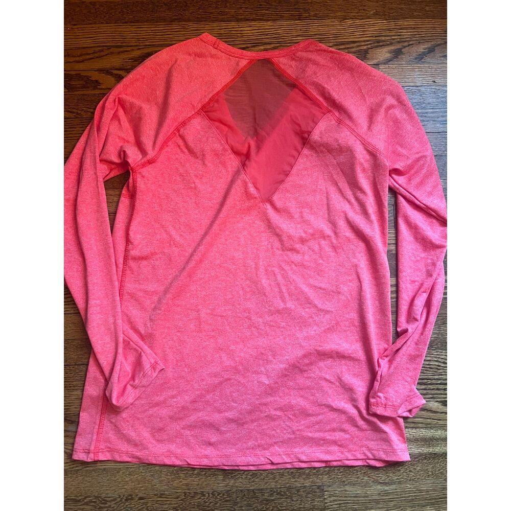 Beverly Hills Polo Club Women's Long Sleeve Activewear Mesh Panel Back Top Red M - Picture 3 of 3